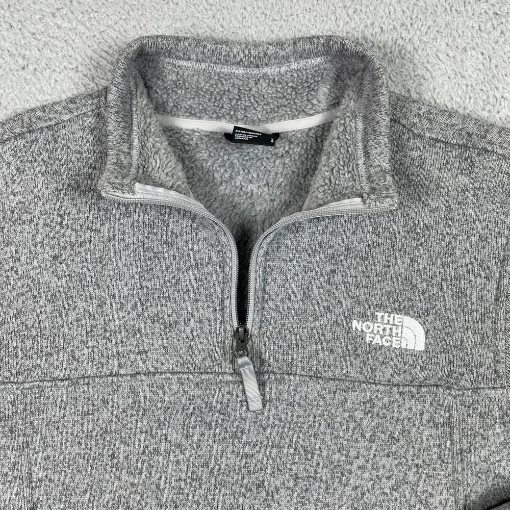 The North Face Gordon Lyons 1/4 Zip Pullover Mens Large Gray Heather Fleece